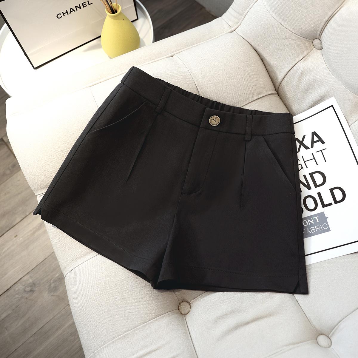 

Women s 2025 High-Waisted A-line Wide-Leg Suit Shorts XXL чорний