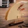 Solid Wood Coffee Filter Paper Holder - Dustproof Vertical Storage Stand