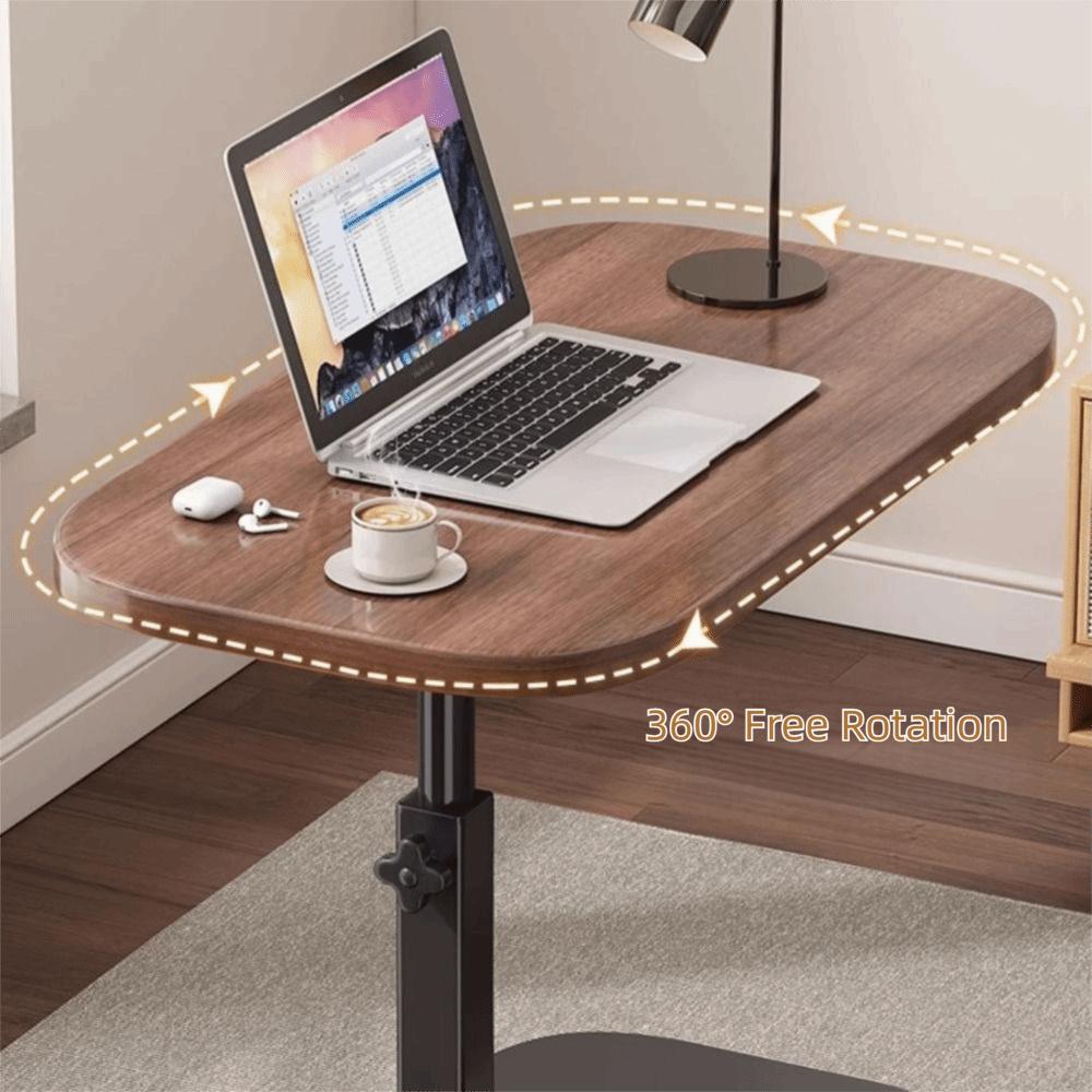 Foldable Sofa Edge Table Flip Desktop Adjustable Height Adjustable Bedside Table C-Shaped Space Saving Rotating Coffee Table