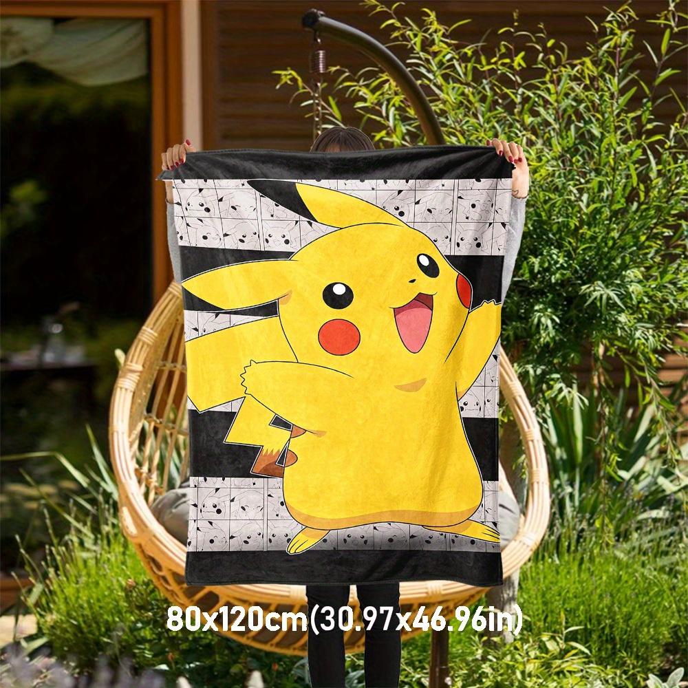 1ks Flanelová deka s motivem Pikachu, měkká, teplá, lehká přikrývka pro všechna roční období, na kempování, cestování, postel, dárek k Vánocům