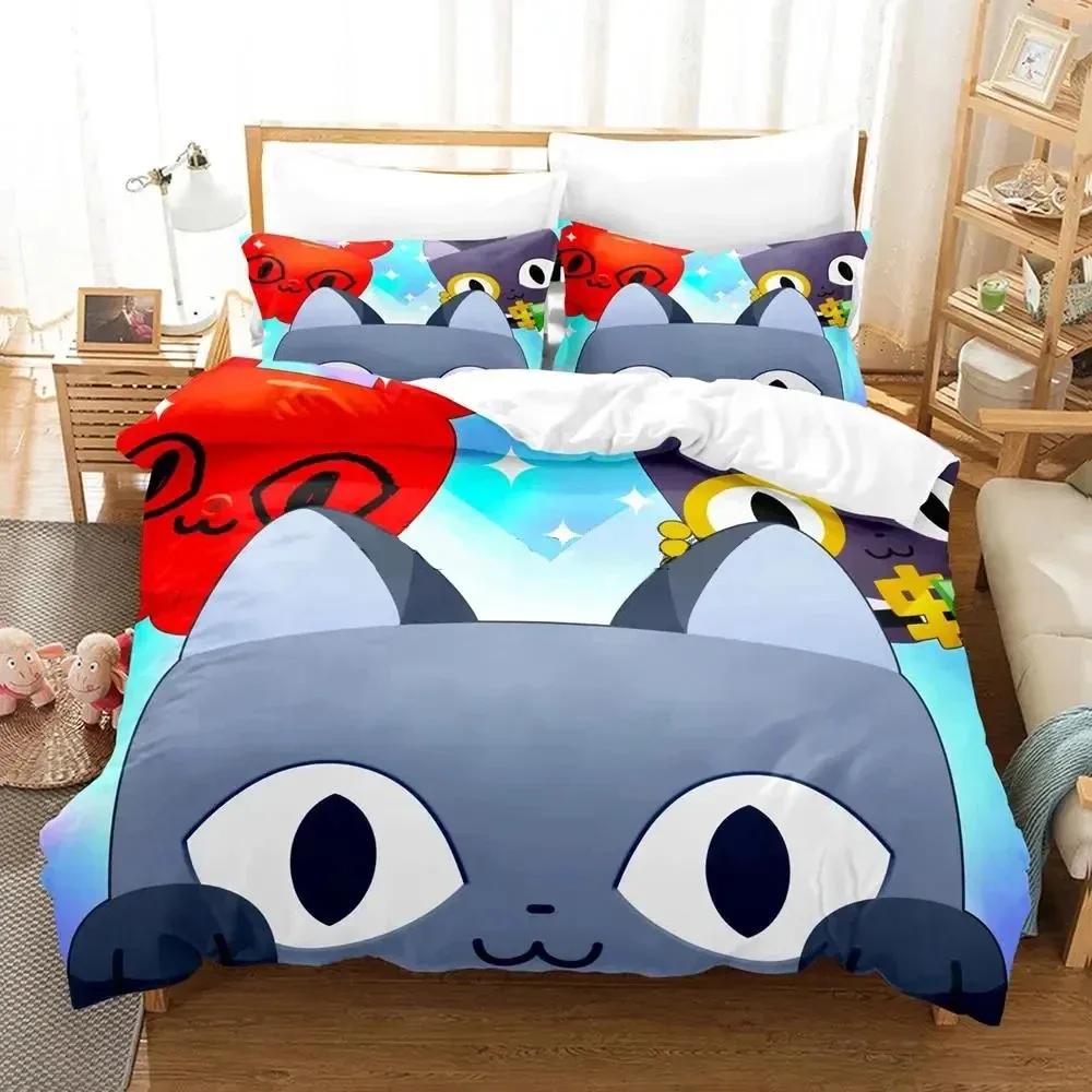 Cat Pet Simulator X Bedding Set Single Twin Full Queen King Size Aldult Bed Set Boys Bedroom Duvet Cover Sets Anime Bed Sheet Se