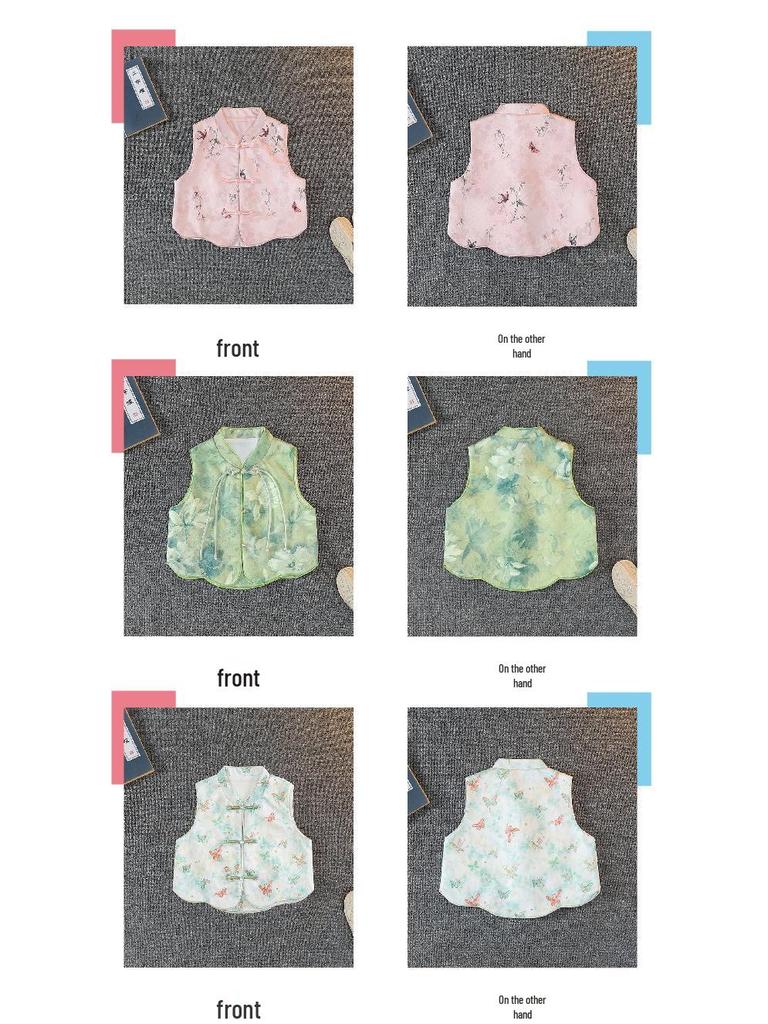 2025 New Autumn Chinese-Style Tang Suit Vest for Baby Girls