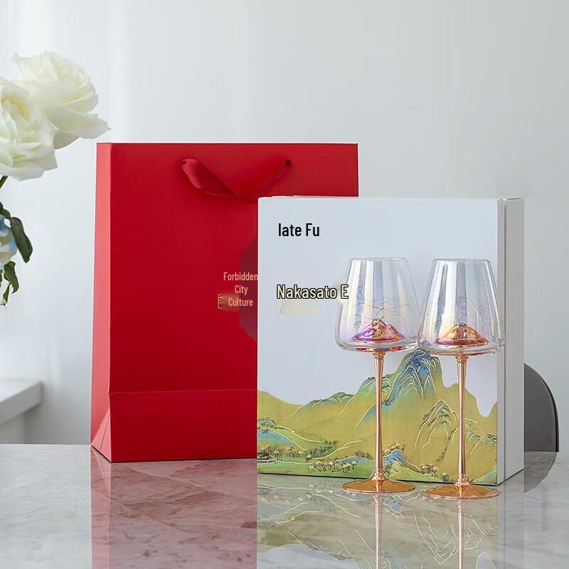 Forbidden City Qianli Jiangshan Red Wine Glass Set