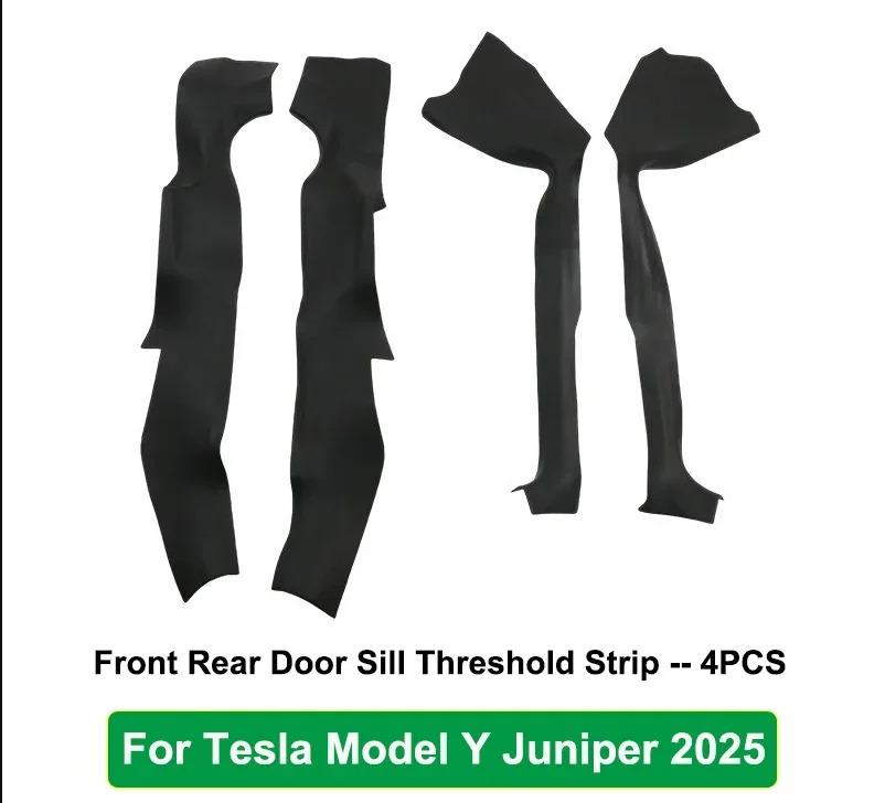 For Tesla Model Y Juniper 2025 Full Protection Accessories Front Seat Rail Guard Sticker Rear Door Sill Protector Anti-kick Pad