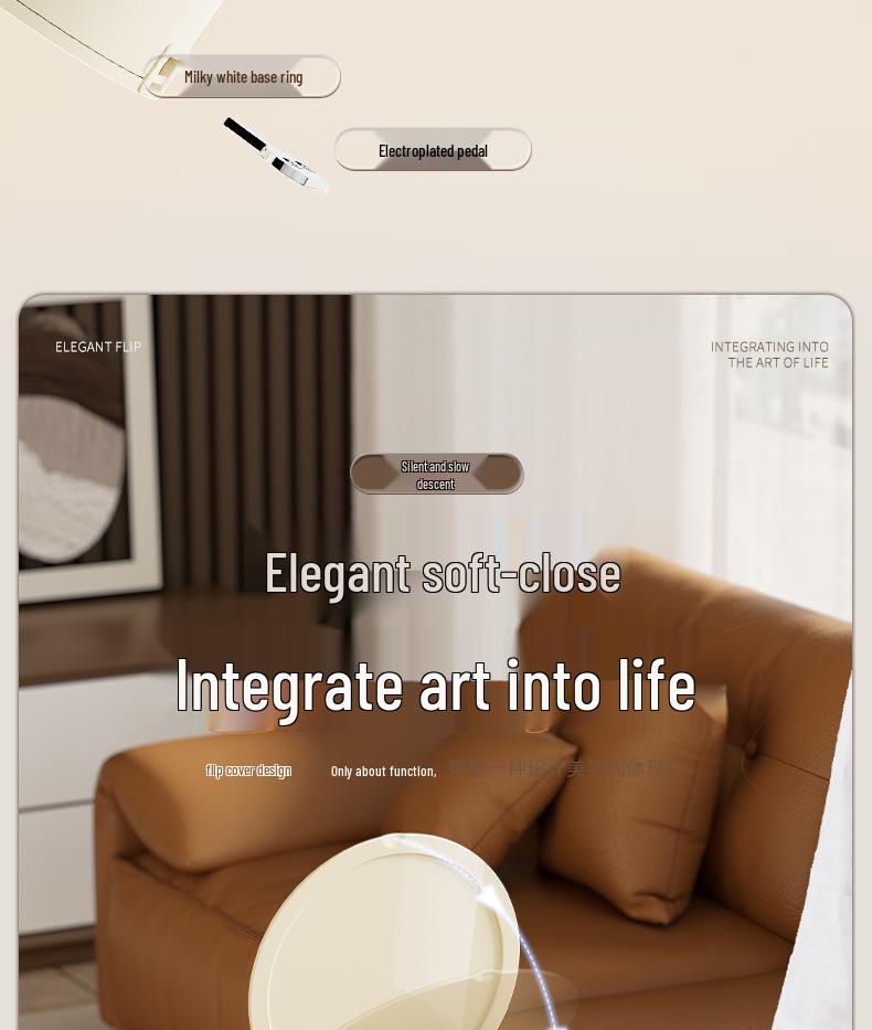 Luxury Foot-Operated Trash Can for Home - Thickened, Lidded, Waterproof for Bathroom & Kitchen