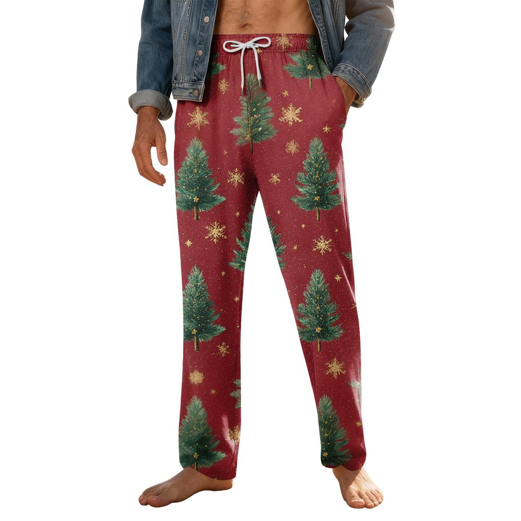 Men's Home Soft Pajama Pants Drawstring With Pockets Casual Sports Pants