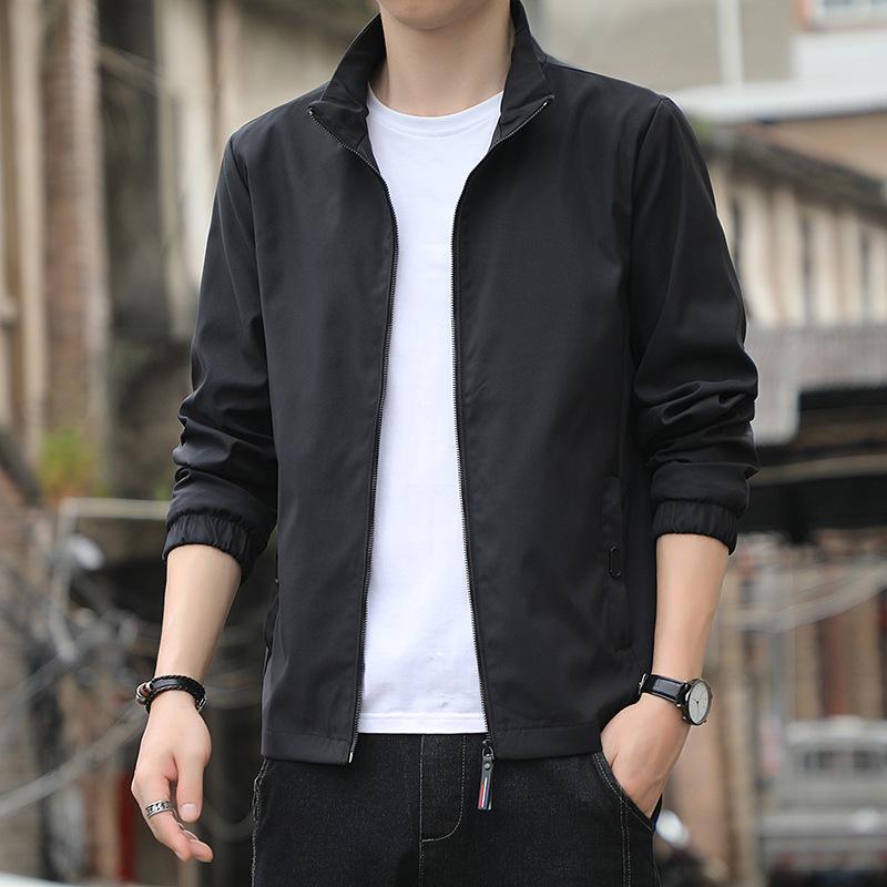 Solid Color Jacket Men's Stand-up Collar Spring Outfit New Style Men's Korean Style Slim Youth Versatile Casual Top Jacket