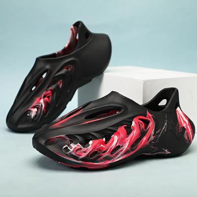 Sandales de Plage Unisexe EVA Femmes Hommes Chaussures de Jardin Creuses Slip On Pantoufles Homme Teintes Tie-dye Design Pantoufles à Trous Baskets Chaussures d'Eau