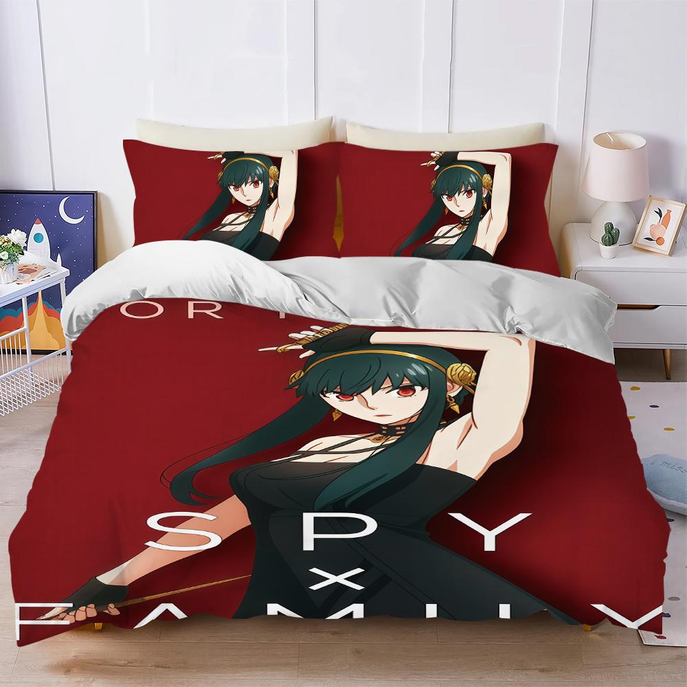 

SPY X FAMILY Season 3 Q Duvet Cover Set Soft Wash Bed 3 Piece Summer Comfortable Student Dormitory Home Baby Bedding Best seller (135x200cm)