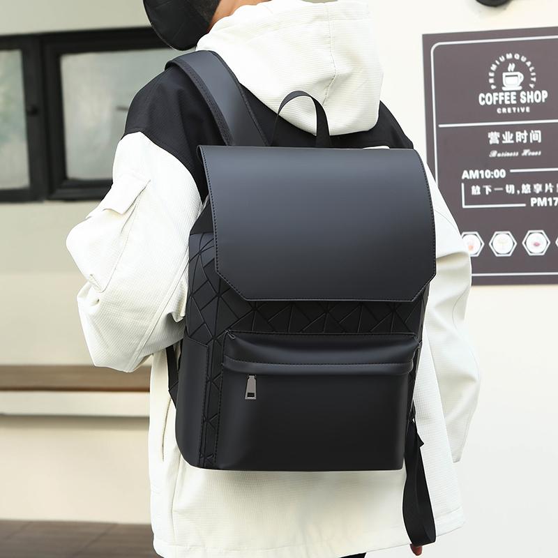 Trendy and Fashionable Backpack with Simple and Versatile Membrane, Waterproof and Casual Backpack for Men's Business Commuting Computer Bag