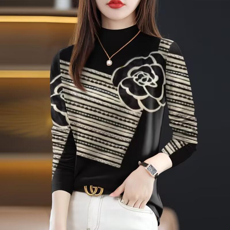 

Женский модный базовый топ с длинным рукавом на флисовой подкладке, больших размеров XL fits 110-125 jin