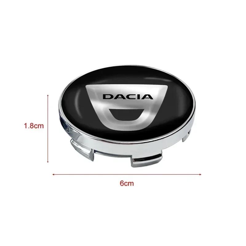 ASU1 4pcs 60mm Car Wheel Center Hub Cap Rim Cover Emblem Stickers For Dacia Duster Logan Sandero Dokker Stepway Mcv 2 Solenza Largus