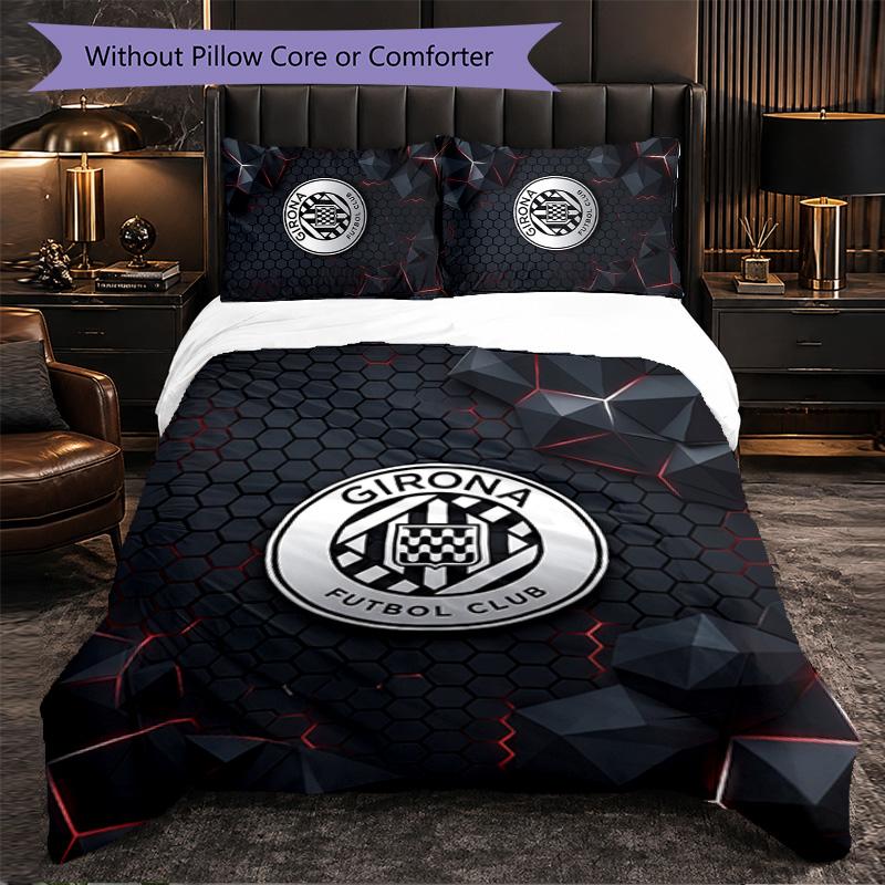 Girona FC Themed Bedding 3Pcs Duvet Cover Set Decorative Bed Linen For Teen Room Home Decoration
