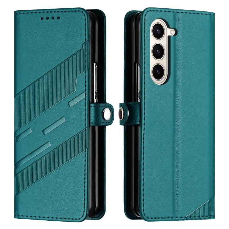 Thin Suede Flip Stand Leather Phone Case for Samsung Galaxy Z Fold 7 5G 6 5 4 3 Fold7 Fold6 Fold5 Fold4 Wallet Card Cover Coque