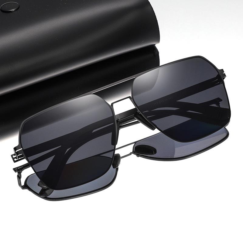 Men's Polarized Aviator Sunglasses - Anti-UV, High Definition, Double Bridge Design for Fashionable Driving