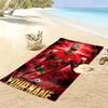 Custom Name Cristiano Ronaldo Print Beach Towel, Large Soft Quick Dry Towel for Beach Camping Swimming
