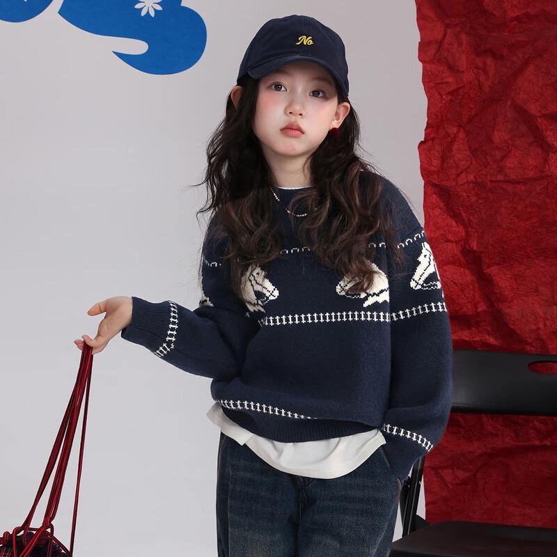 NAIYOUKIDS Girls' Winter Little Horse Knit Sweater