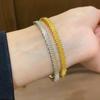 18K Gold Plated Zircon Bow Double Layer Bracelet - Korean Style Versatile Bangle with High-End Niche Design