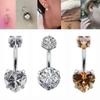 Heart Shape Belly Button Rings Crystal Silver Body Jewelry Navel Piercing  for Party Decoration
