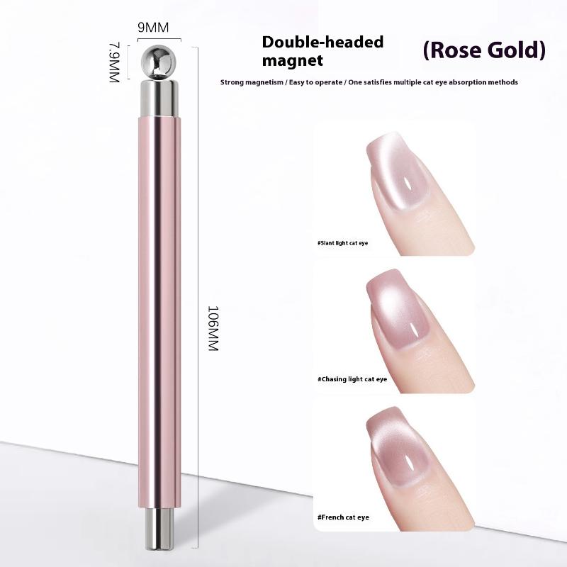 

1Pc Round Steel Magnetic Ball Double-Headed Thickened Cat-Eye Magnetic Stick Cylindrical French Magnet Pen Cat Eye Magnet Tool рожевий