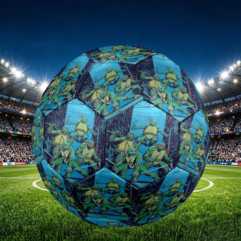 Teenage Mutant Ninja Turtles Print Size 5 Soccer Ball, PU Wear Resistant Football for Match Training and Daily Practice, Birthday Gift for Soccer Fans