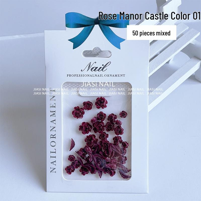 Шармы для нейл-арта  Камелия Майяра : Темно-красная роза и листья для осени/зимы