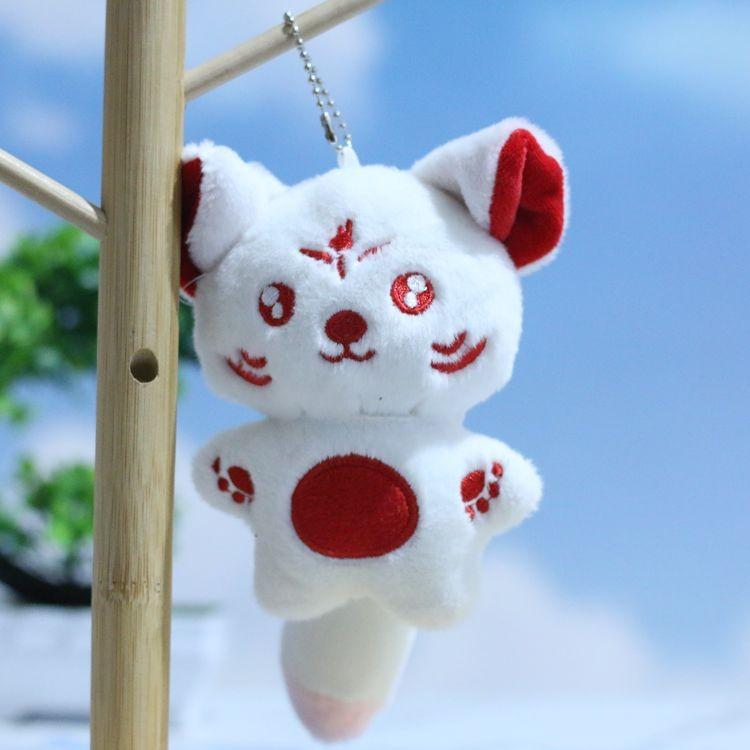 

Сиба-ину Прелестная плюшевая кукла Брелок Мультяшная лиса Мягкая игрушка Идеально подходит для аксессуаров-шармов для сумки белый