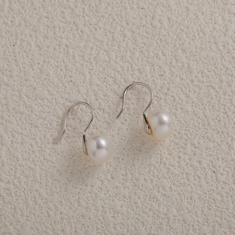 S925 Whole Body Sterling Silver Natural Freshwater Pearl Colored Treasure Stud Earrings Femininity Light Luxury Ear Buckle Design Earrings