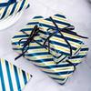 1Pc Gift Wrapping Paper Roll - Blue and Gold Stripes, Perfect for Birthdays, Holidays, Weddings, Christmas and Various Occasions.