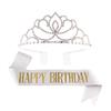 Princess crown bridal rhinestone headband birthday tiara prom party sash