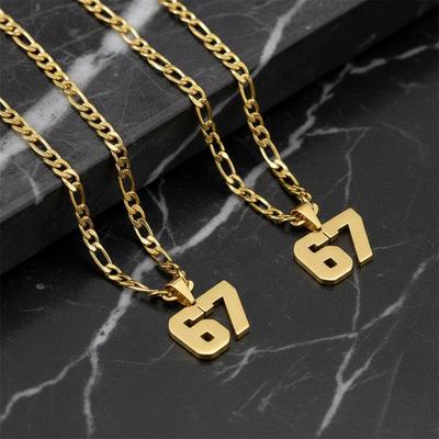 Mode Acier Inoxydable Numéro 67 Collier Numérique athlète Colliers Pour Hommes Femmes Enfants Filles Chaîne Bijoux Personnalisés Cadeau