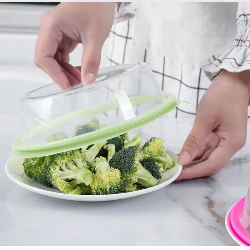 Stackable Silicone Sealing Dust Cover Microwave Heating Oil Proof Cover Home Kitchen Refrigerator Food Preservation Storage Tray