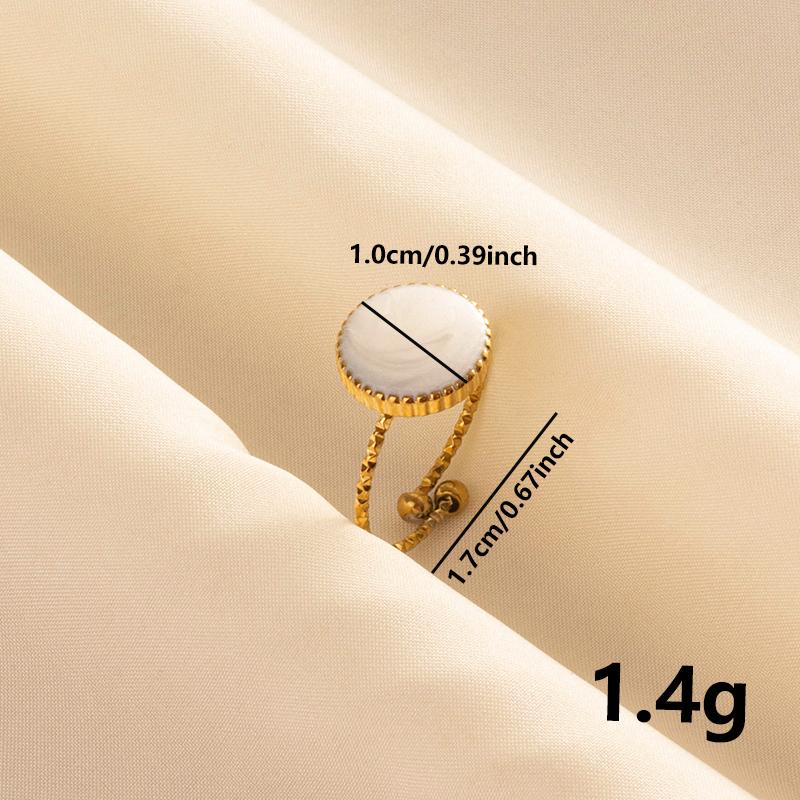 Bohemian Gold Color White Enamel Open Rings Luxury Irregular Stainless Steel Adjustable Finger Ring Women Charm Jewelry Gifts