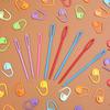 61pcs Multicolor Plastic Resin Small Clips Knitting Crochet Markers Locking Stitch Needle Clip Marking Rings DIY Sewing Tool