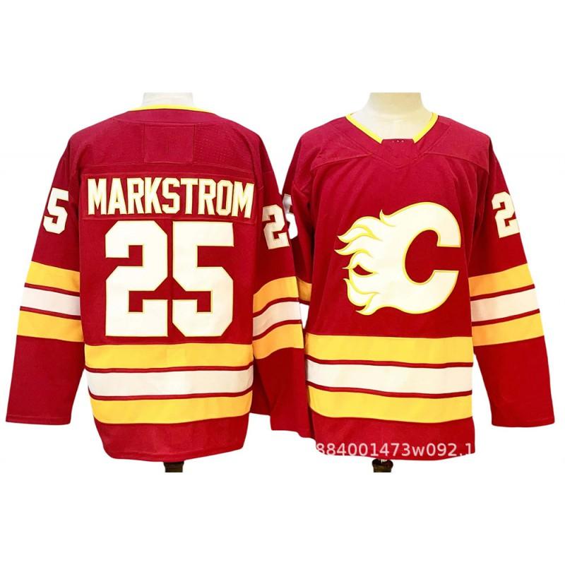 Mens Ice Hockey Jersey With Embroidered Number 25 Backlund Name Custom Fit Training Uniform Adult Players