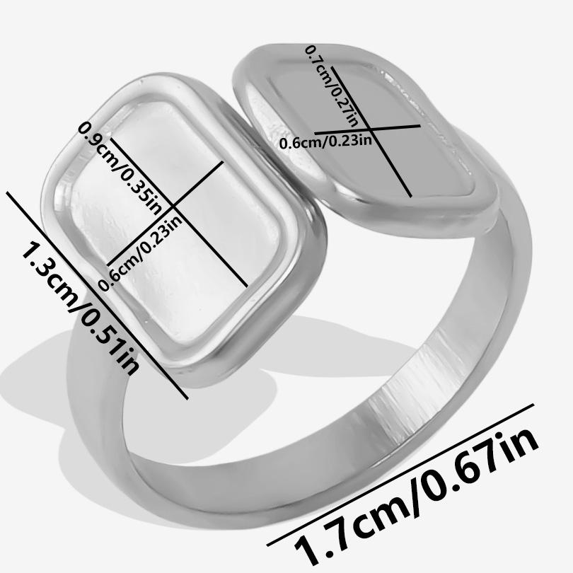 Round Oval Square Heart Blank Settings DIY Rhinestone Drip Oil Silver/Gold Color Stainless Steel Rings For Women Men Accessories