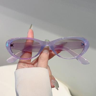 KAMMPT Cute Oval Sunglasses Women Vintage Candy Color Rim Trendy Brand Design Sun Glasses for Travel