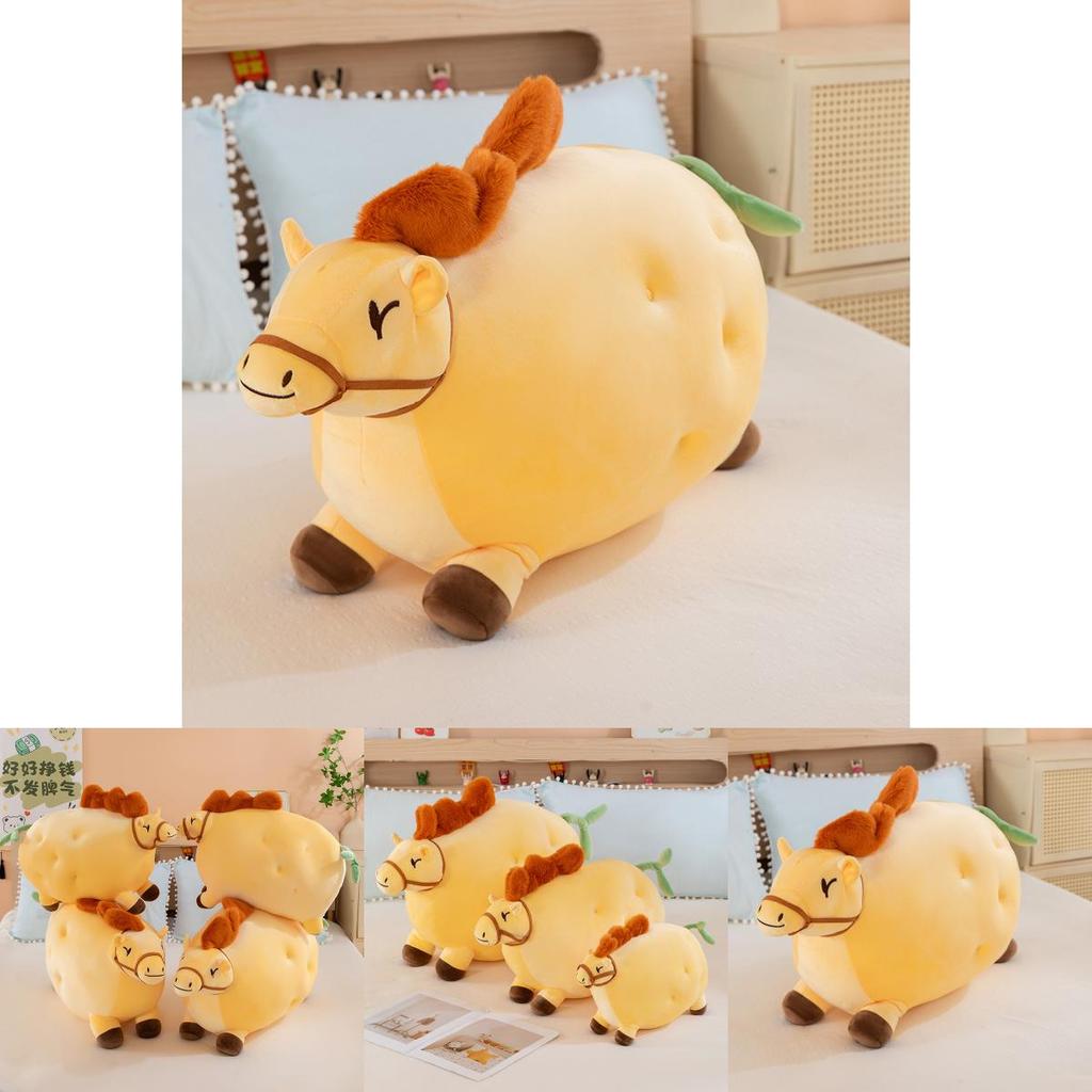 Kreatives Kartoffel Plüschpferd Spielzeug Tierkissen für Kinder und Erwachsene