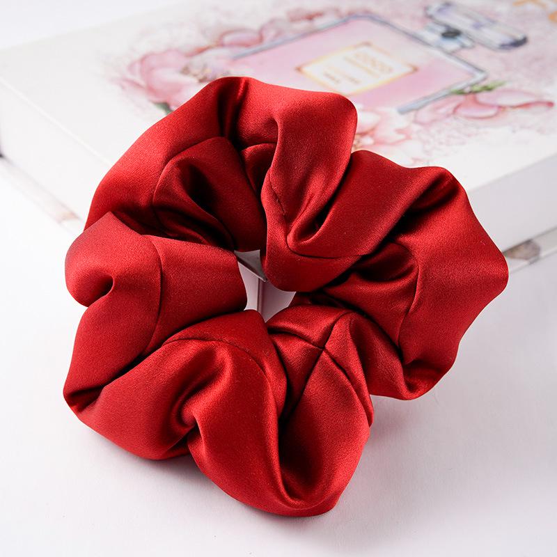 

Резинка для волос из шелка и шелка, двухсторонняя, французского стиля, размер XL