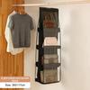 6 Pocket Hanging Handbag Organizer For Wardrobe Closet Gray Waterproof Storage Bag Door Wall Clear Sundry Bag With Hanger Pouch