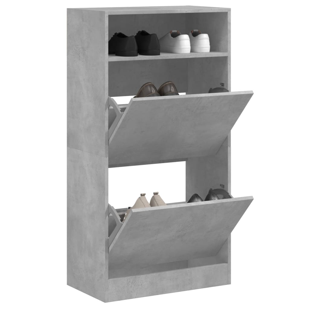 Vidaxl Szafka Na Buty, Szarość Betonu, 60X34X116 Cm