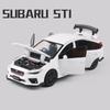 1/32 Subarus WRX STI Alloy Sports Car Model Diecast Simulation Metal Toy Race Car Model Sound and Light Collection Children Gift