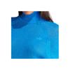 Adidas Blue Version Knit Sweater Solid Color Loose High Neck Pullover Long Sleeve Women sweater IL8535