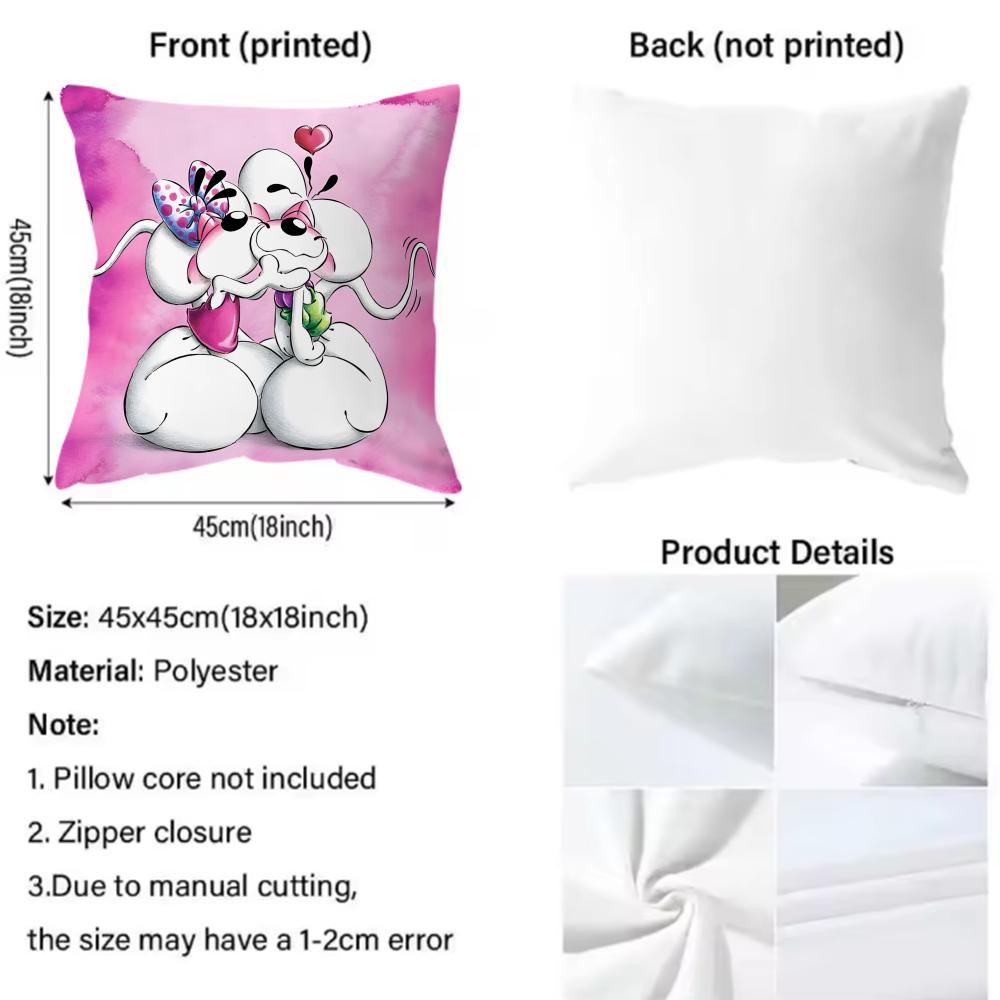Cartoon D-Diddl Cushion Cover Home & Car Dual-Scene Pillow Cover: Reversible For Premium Comfort