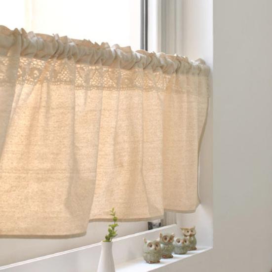 Yousheng Polozáclonové stínění Měkká bavlna Len Dekorativní japonský styl Potřeby pro domácnost s krátkým závěsem