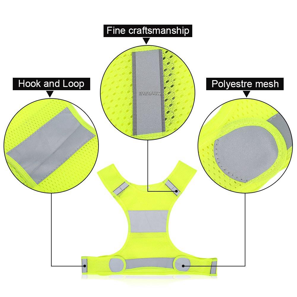 Adjustable High Visibility Reflective Safety Vest Night Running Cycling Security Clothing L