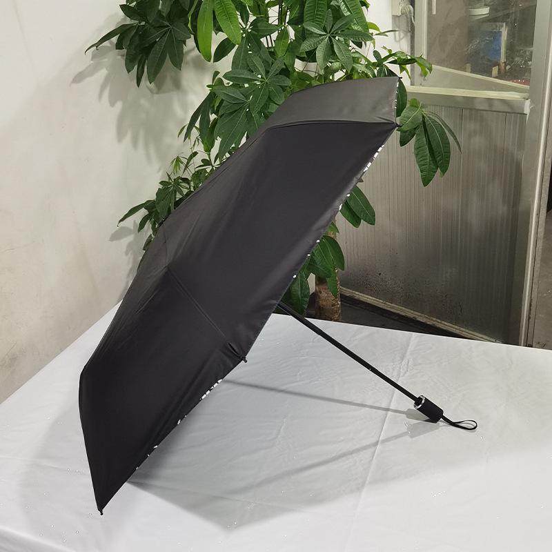 

21 8K Four-Section Manual Umbrella, Black, Compact for Sun & Rain 21 inch 8K чорний