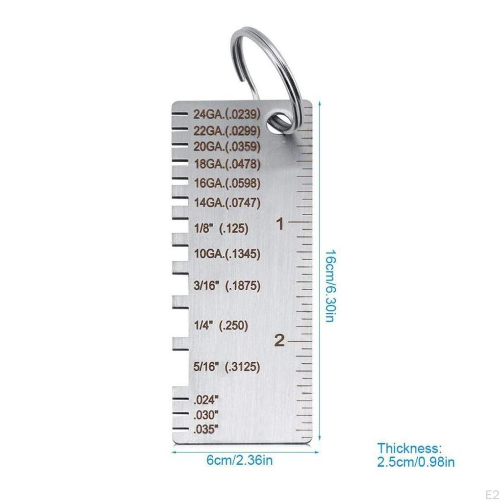 Weld Inspection Gauge Measurement Markings Metal Joining Seam Brushed Silver