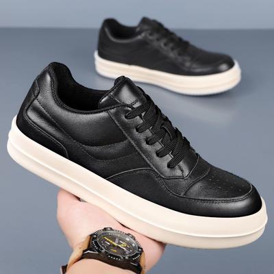 Men's Shoes First Layer Cowhide Men's Casual Leather Shoes Leather Breathable White Shoes Fashionable Versatile Men's Board Shoes