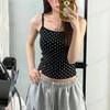 Sweet Spice Girl Pink Polka Dot Small Suspender Vest Women's Summer New Slim Skinny Versatile Good-looking Top Trend